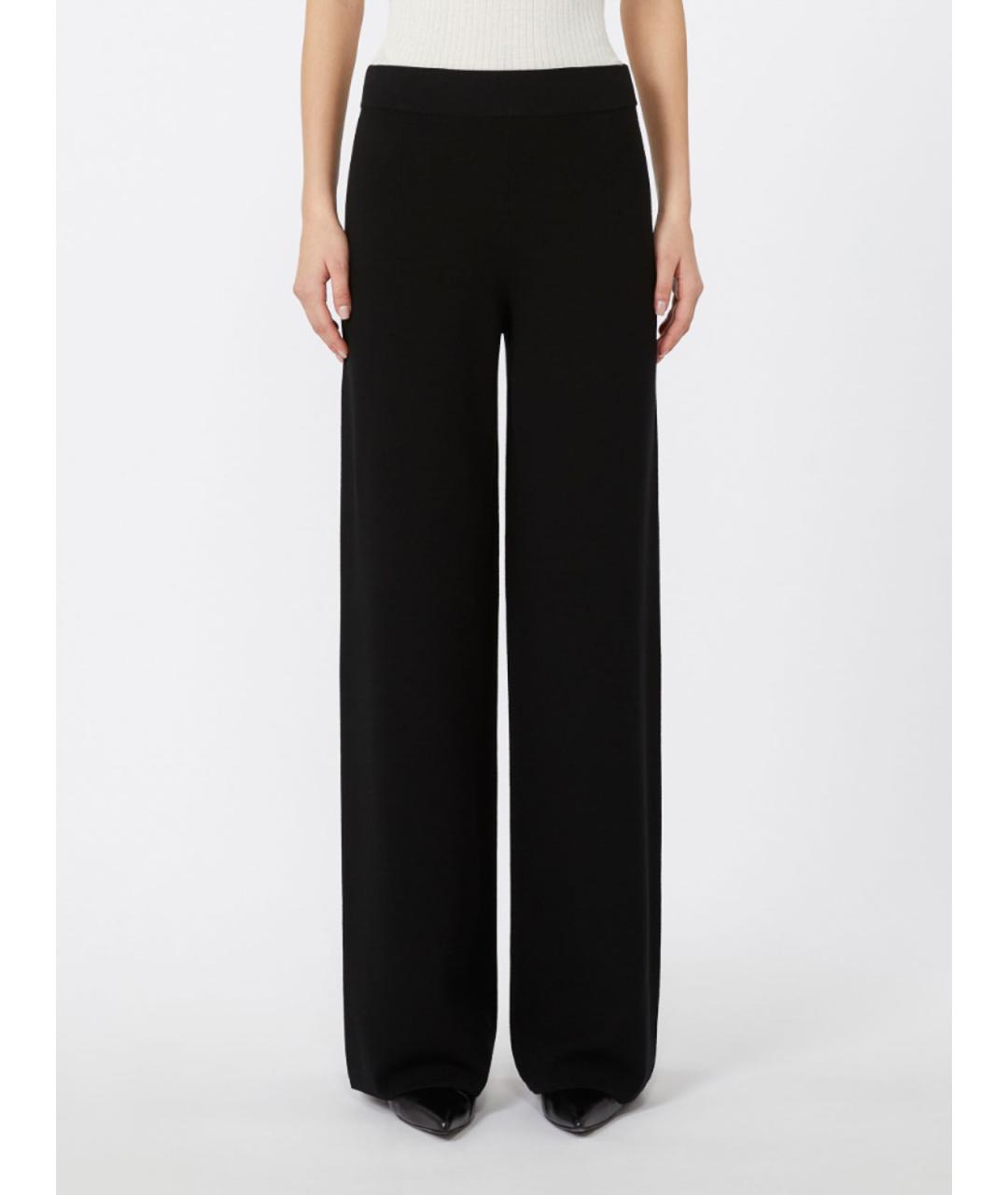 MAX MARA STUDIO Черные вискозные брюки широкие, фото 4
