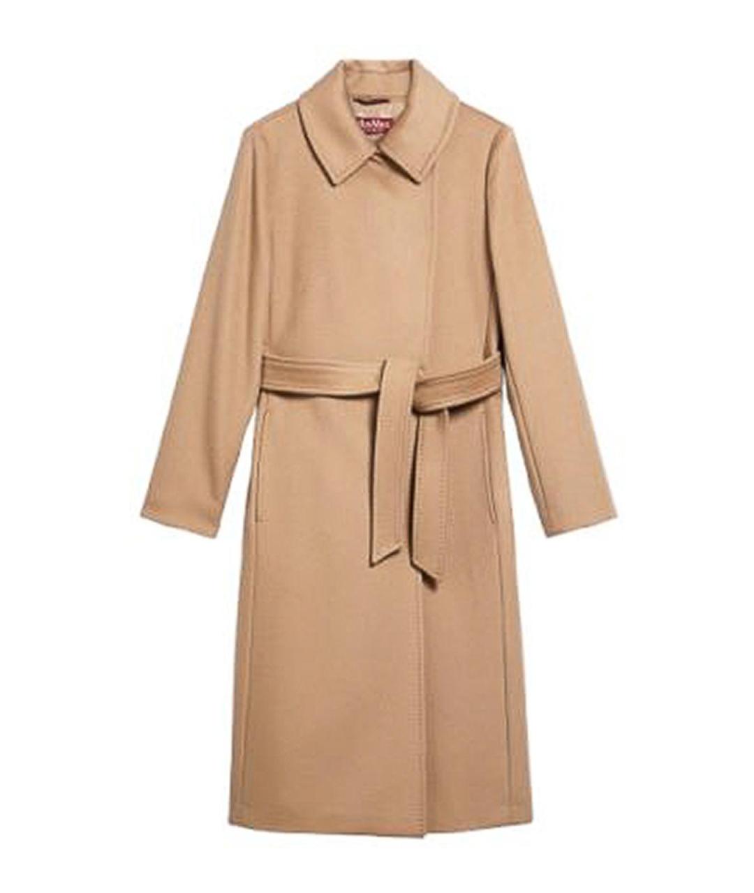 MAX MARA STUDIO Бежевое шерстяное пальто, фото 1