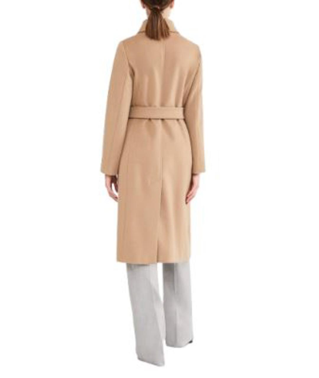 MAX MARA STUDIO Бежевое шерстяное пальто, фото 3