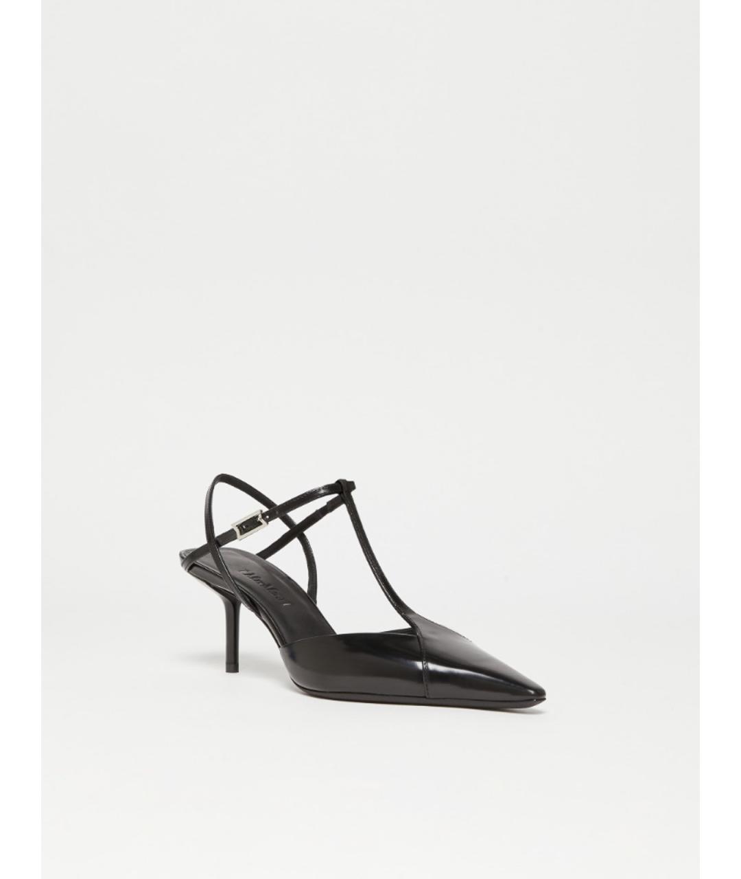 MAX MARA Черные кожаные сандалии, фото 3