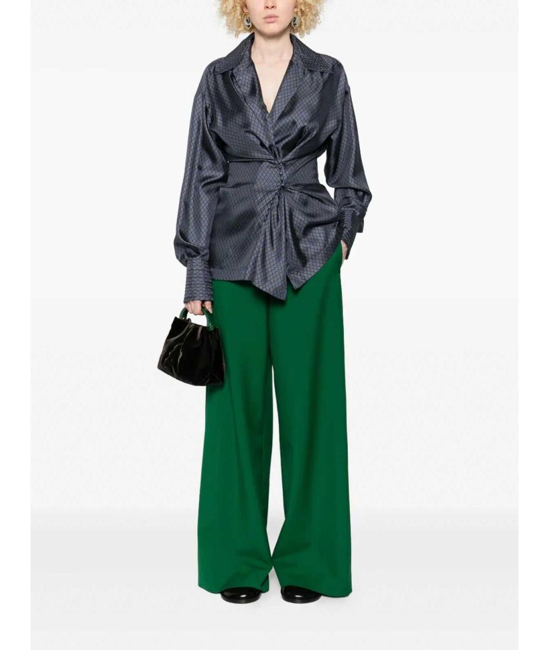 DRIES VAN NOTEN Синяя шелковая рубашка, фото 5