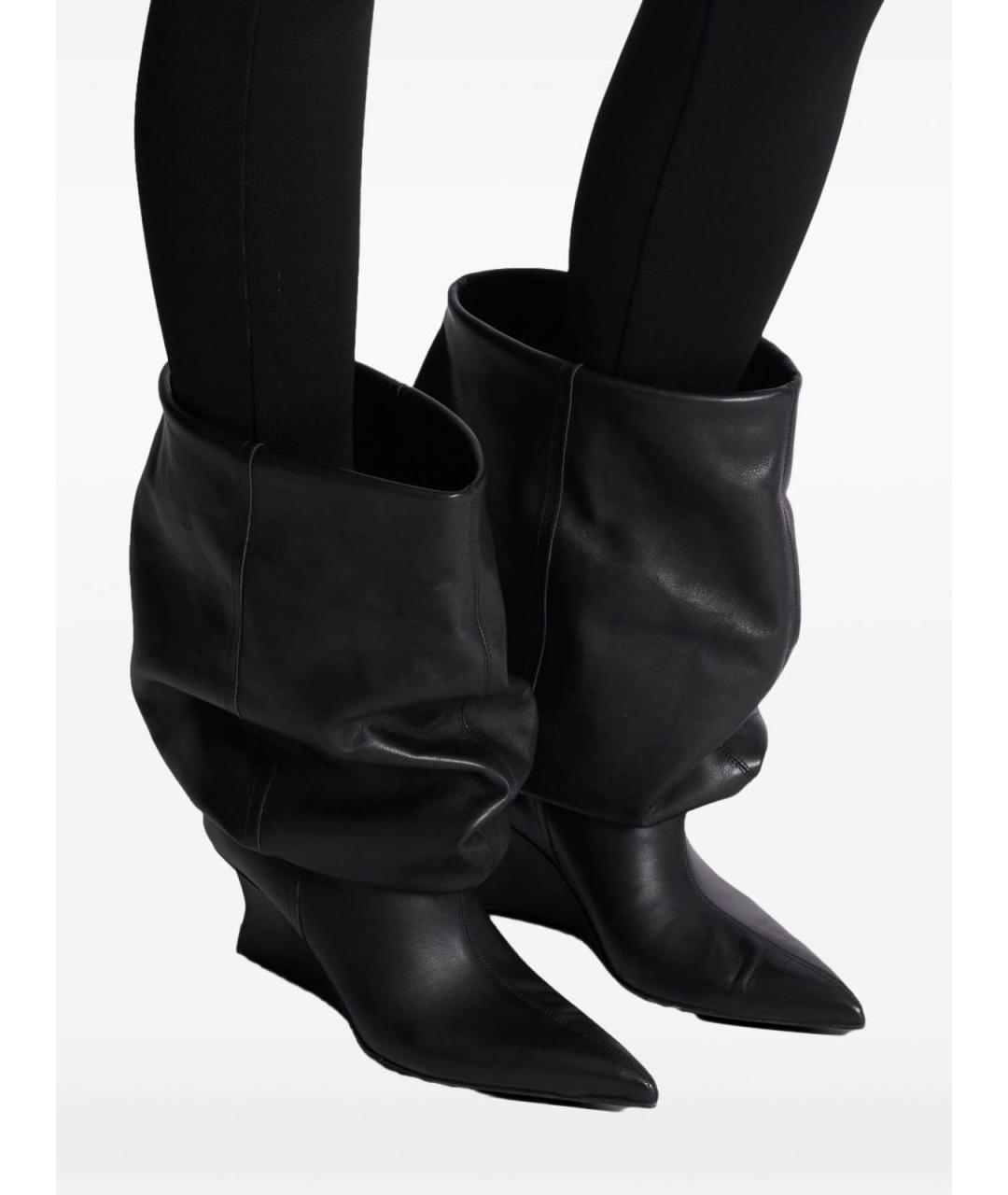 BALMAIN Черные кожаные сапоги, фото 4