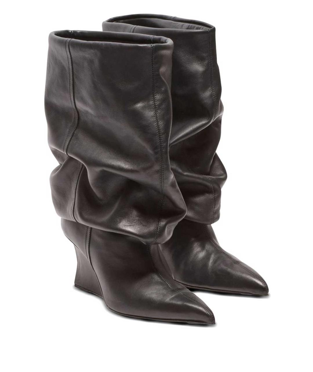BALMAIN Черные кожаные сапоги, фото 3