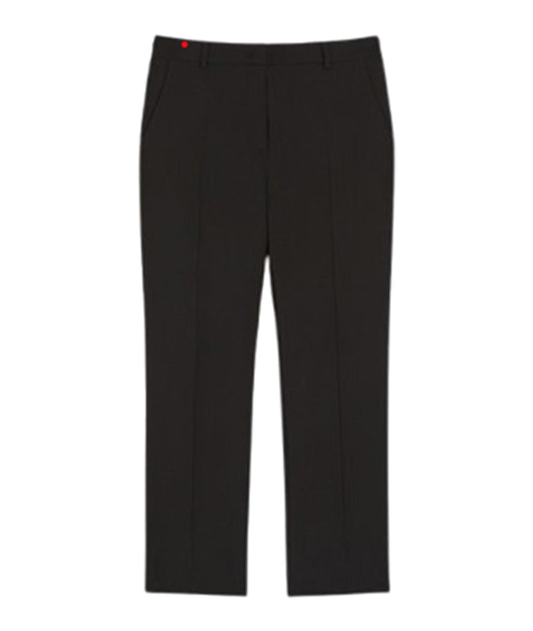 WEEKEND MAX MARA Черные шерстяные брюки широкие, фото 1