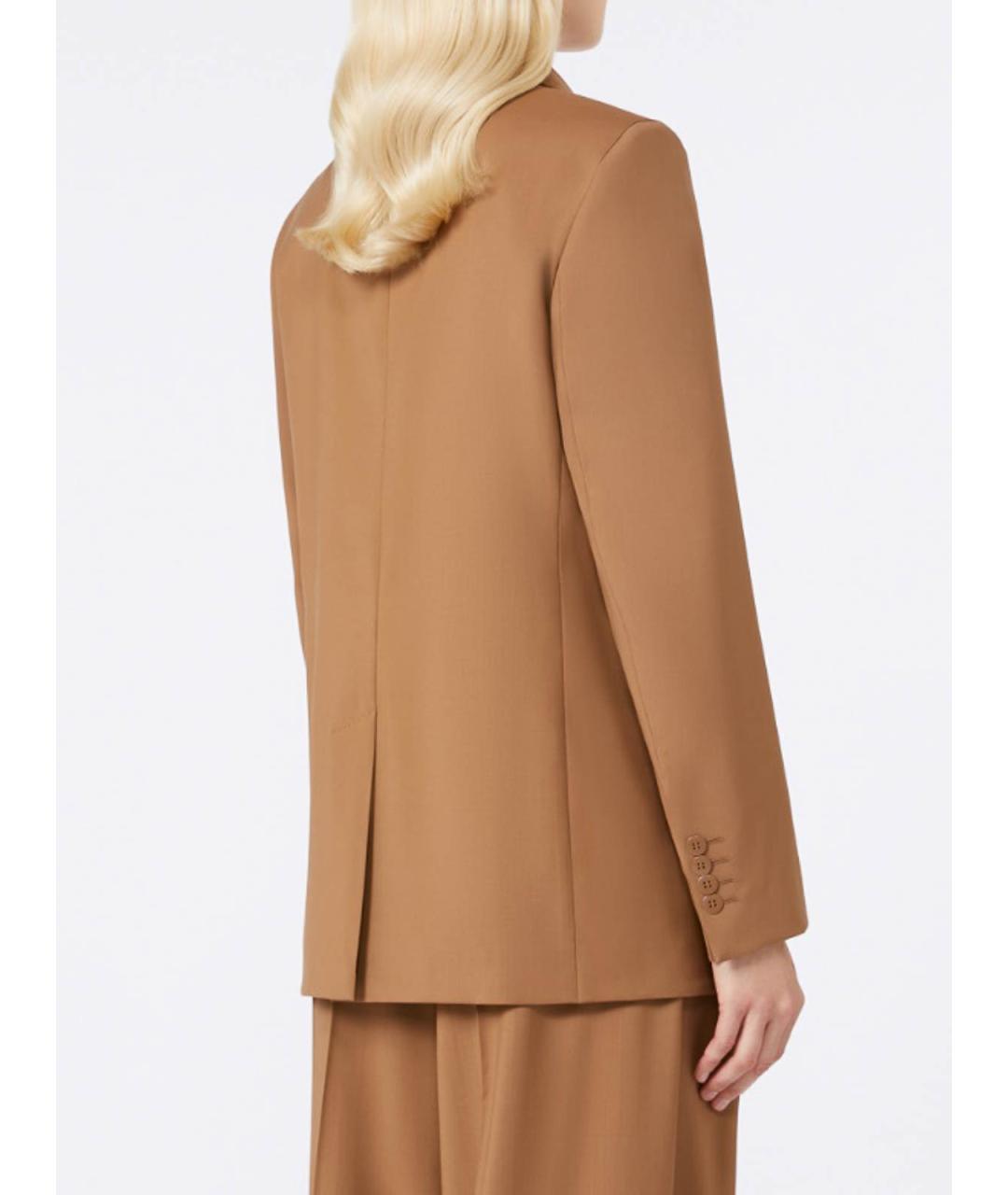 MAX MARA STUDIO Бежевый шерстяной жакет/пиджак, фото 4