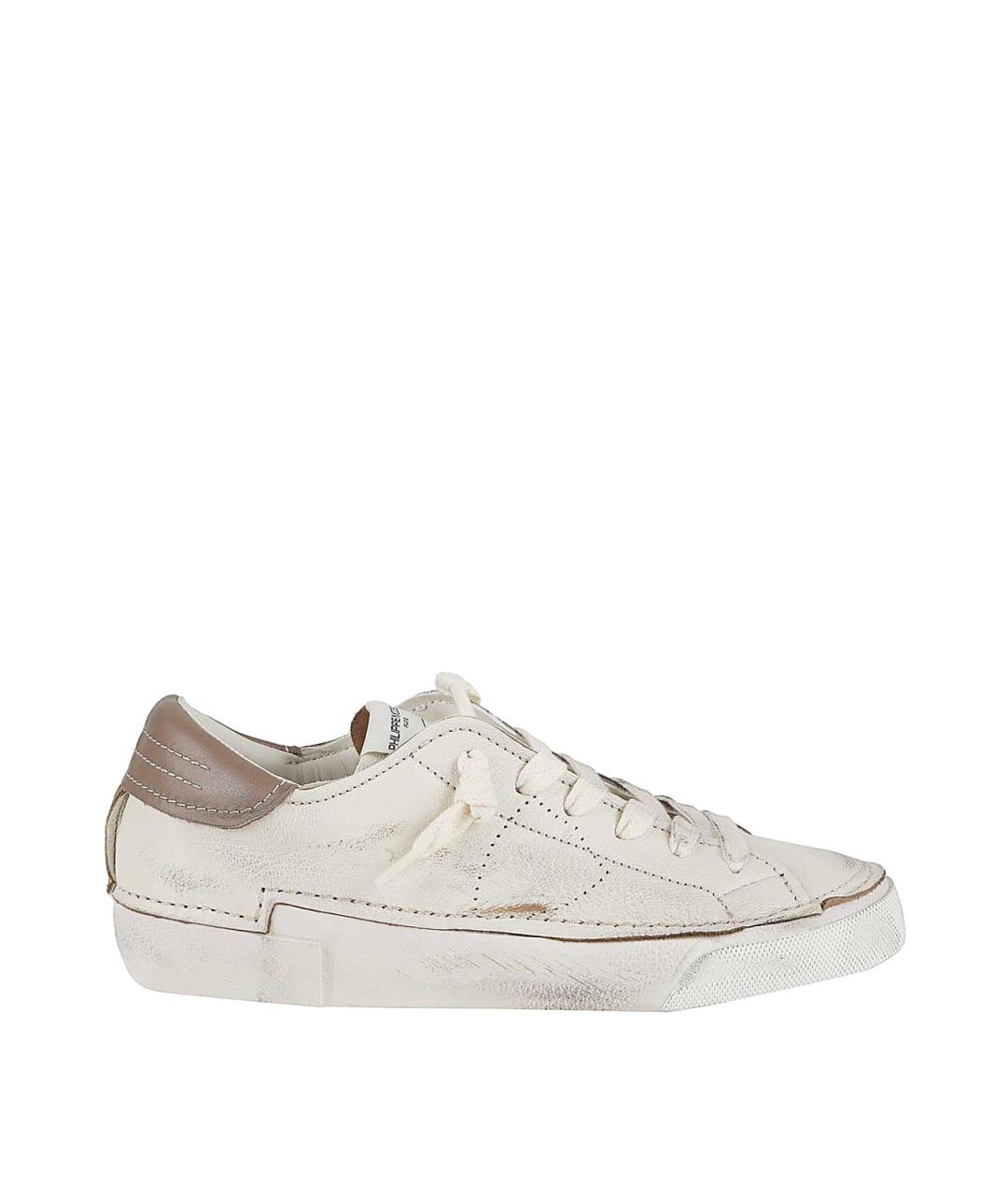 PHILIPPE MODEL Бежевые кожаные кеды, фото 1