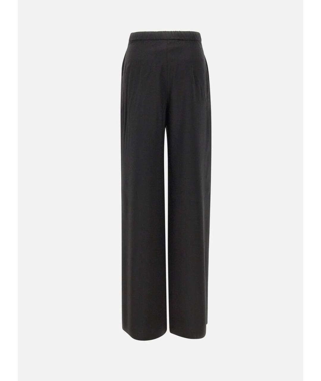MAX MARA STUDIO Черные шерстяные брюки широкие, фото 2