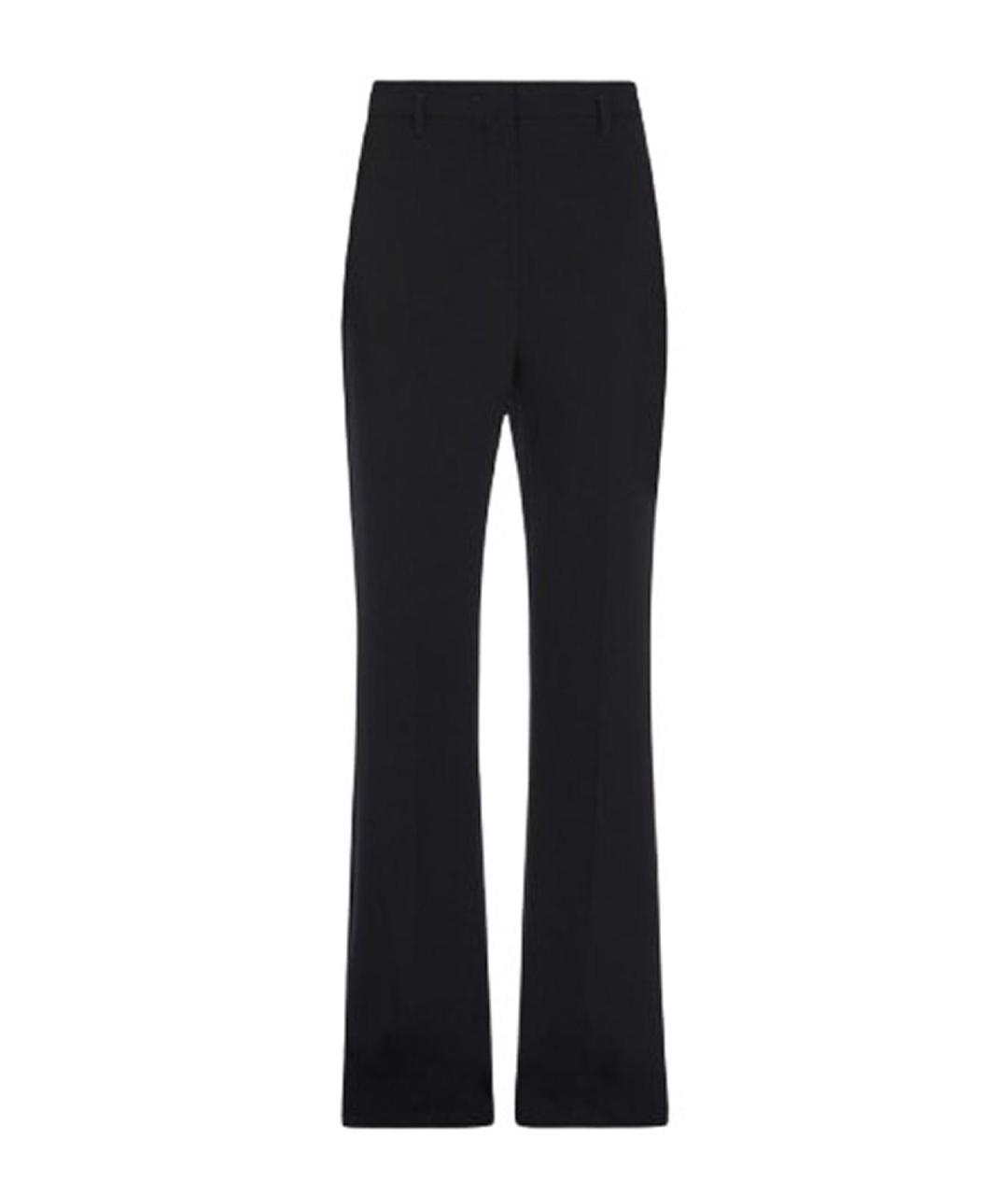 MAX MARA STUDIO Черные полиэстеровые прямые брюки, фото 1