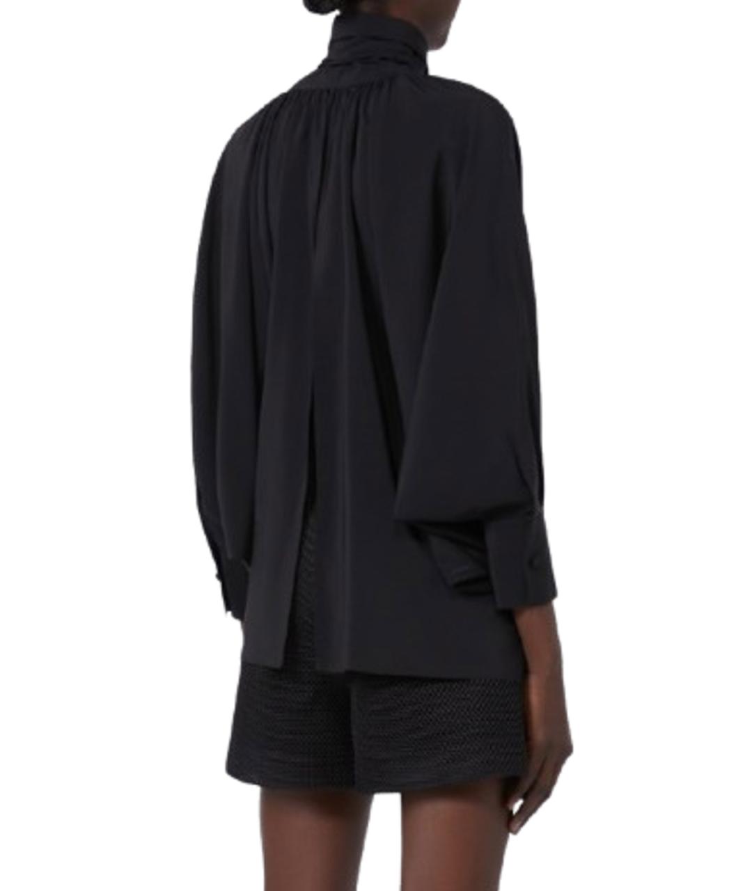 MAX MARA Черная шелковая блузы, фото 3