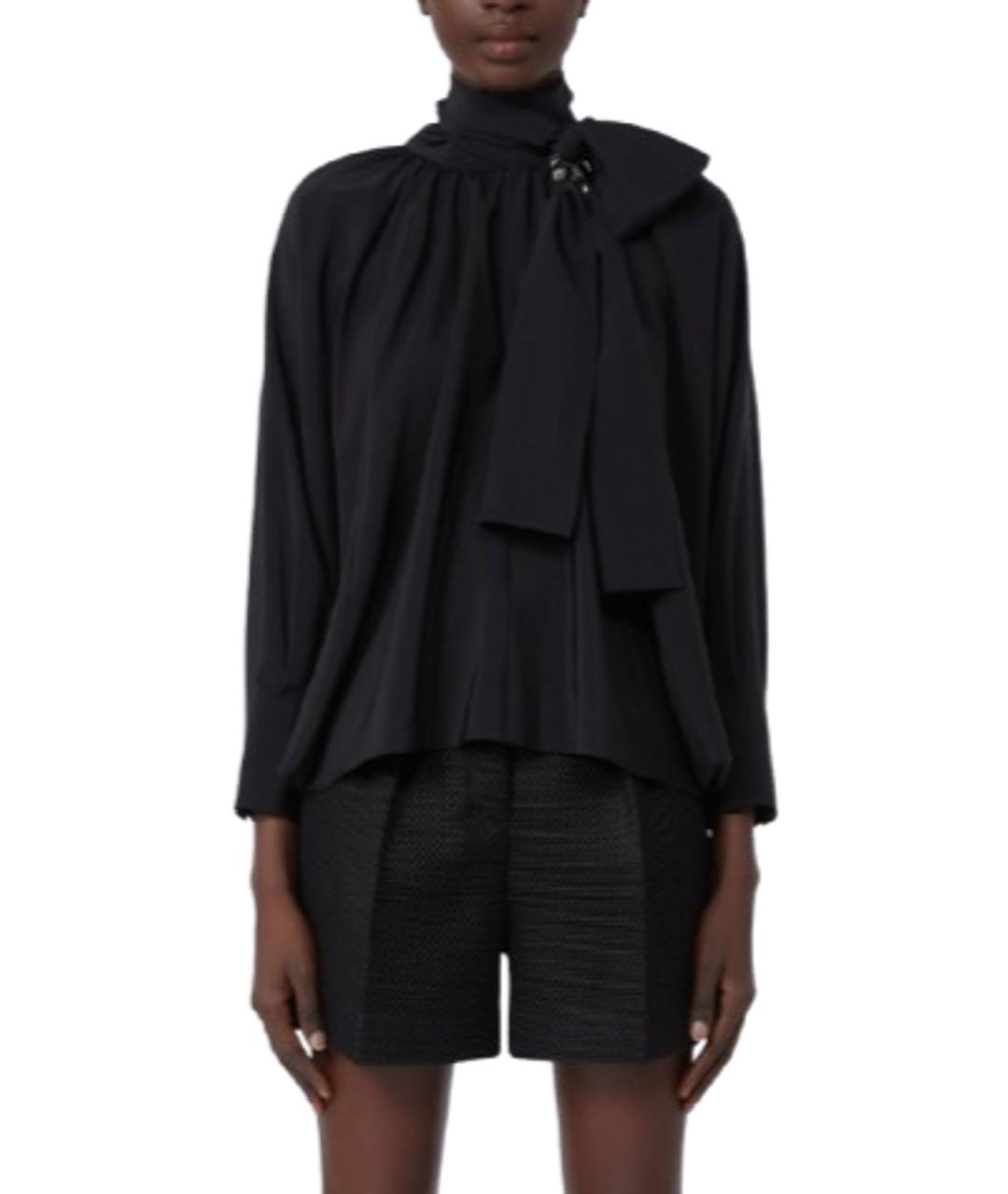 MAX MARA Черная шелковая блузы, фото 2