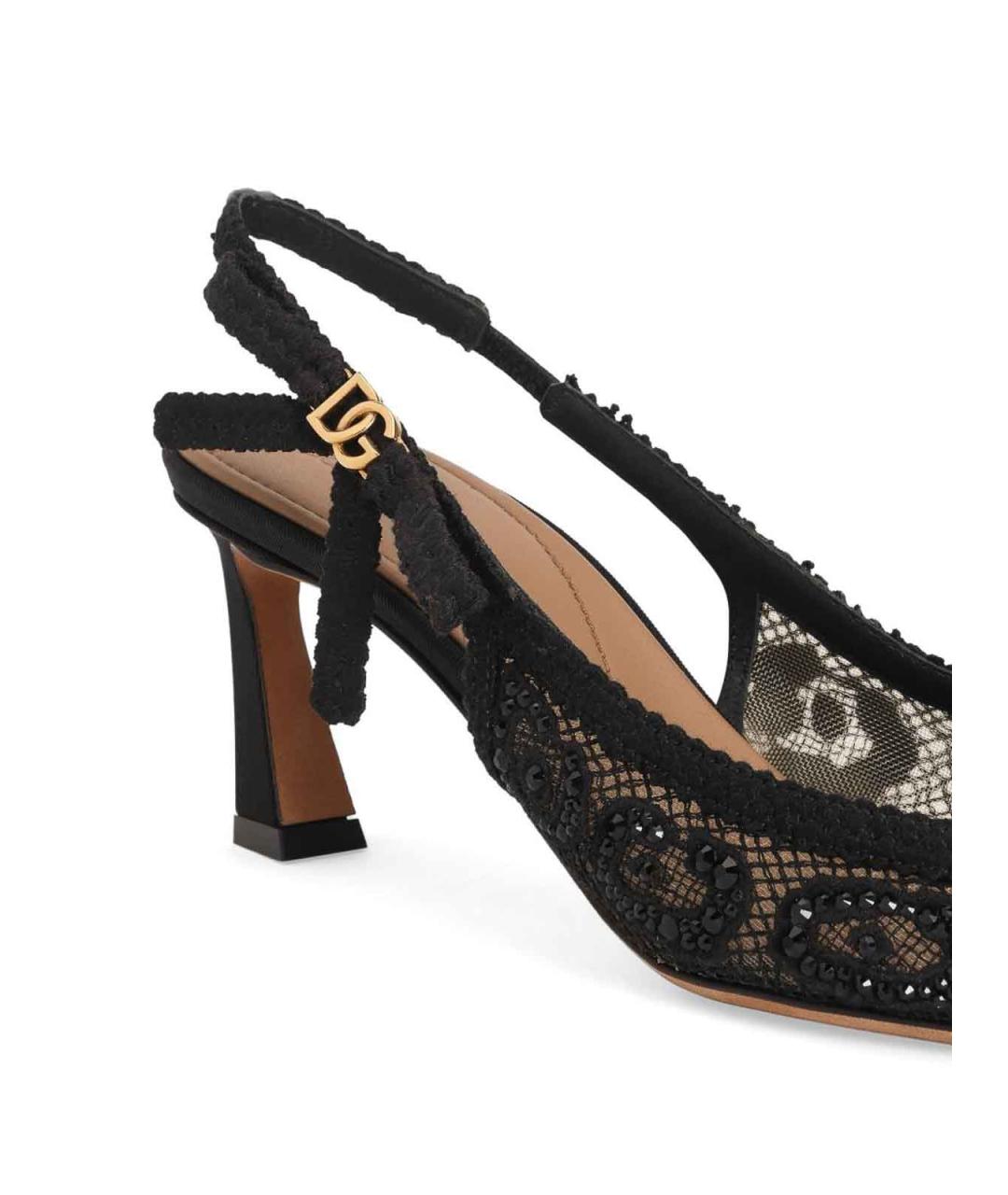 DOLCE&GABBANA Черные текстильные туфли, фото 2