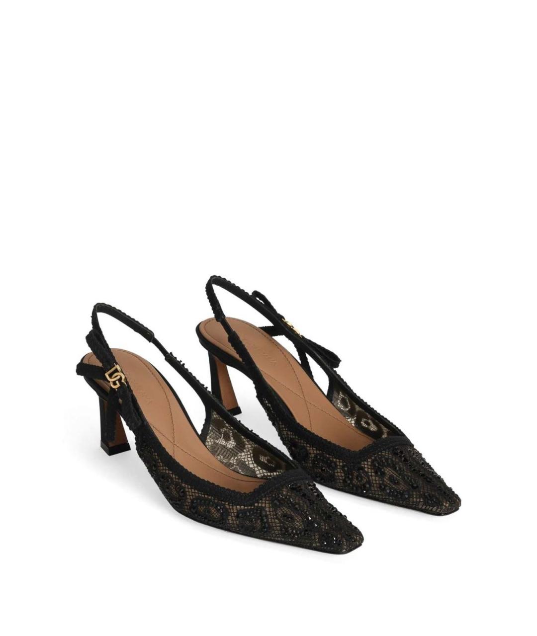 DOLCE&GABBANA Черные текстильные туфли, фото 4