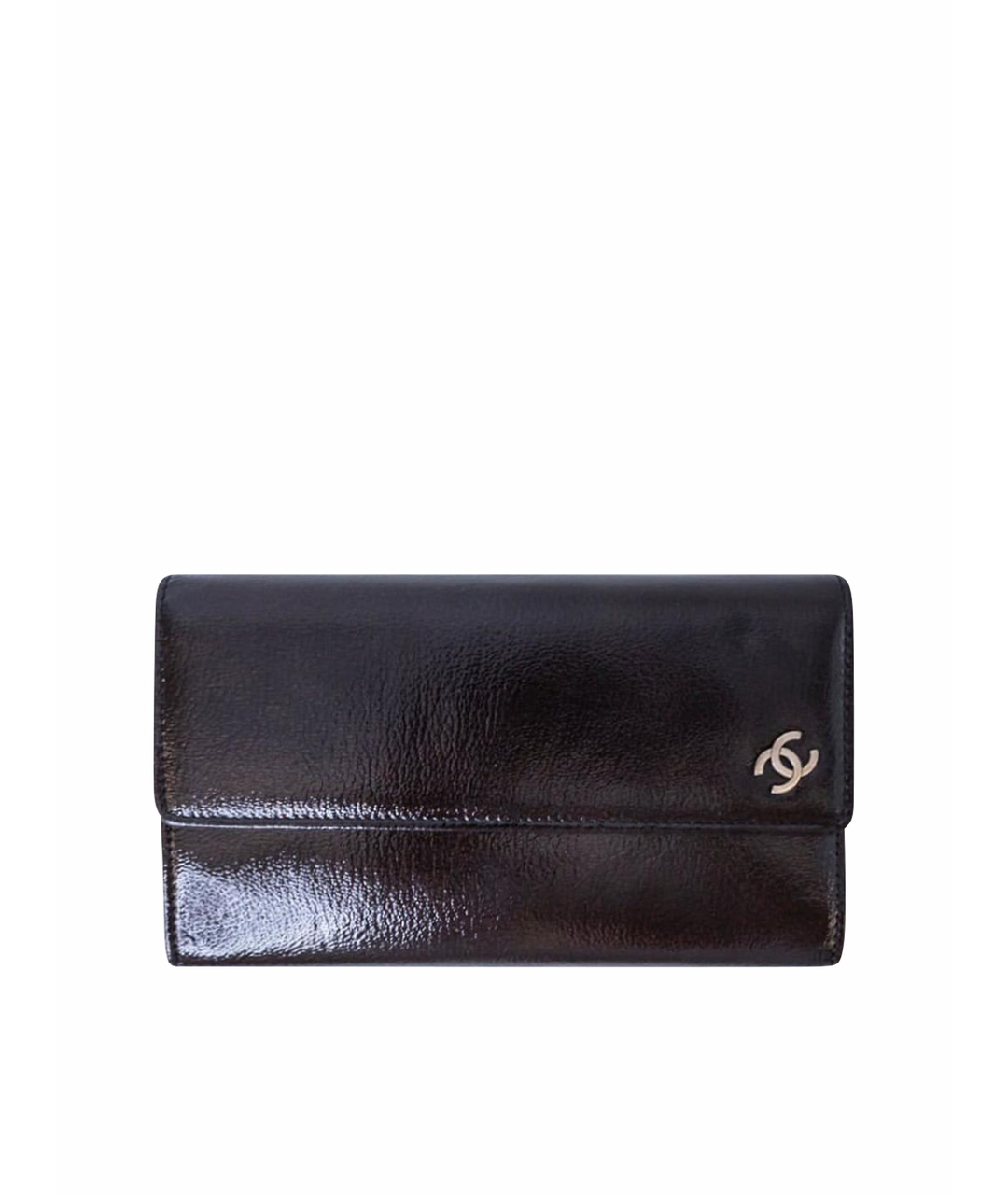 CHANEL PRE-OWNED Черный кошелек из лакированной кожи, фото 1