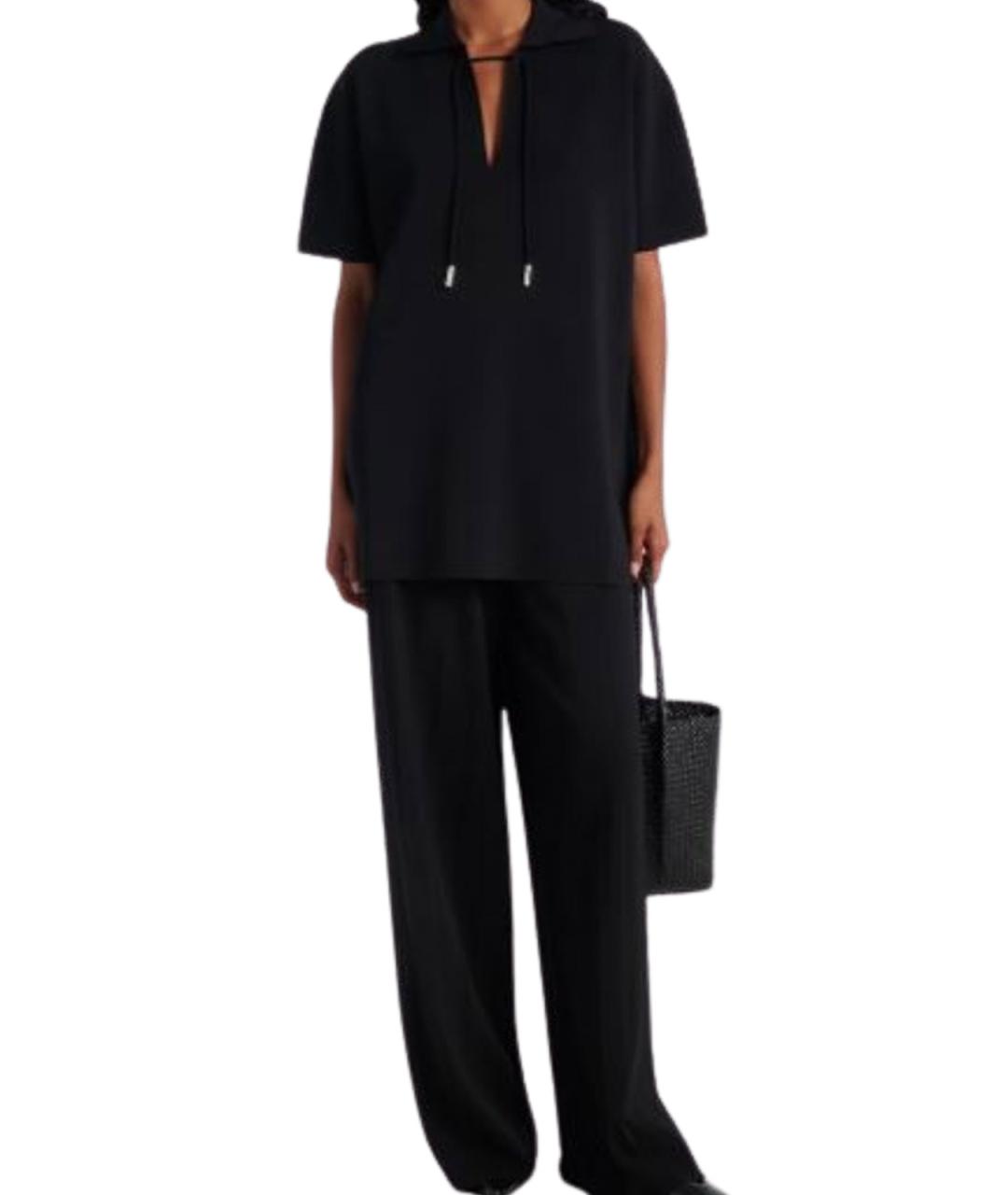 MAX MARA Черные вискозные брюки широкие, фото 2
