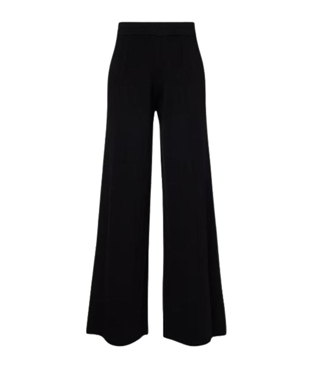 MAX MARA Черные вискозные брюки широкие, фото 1