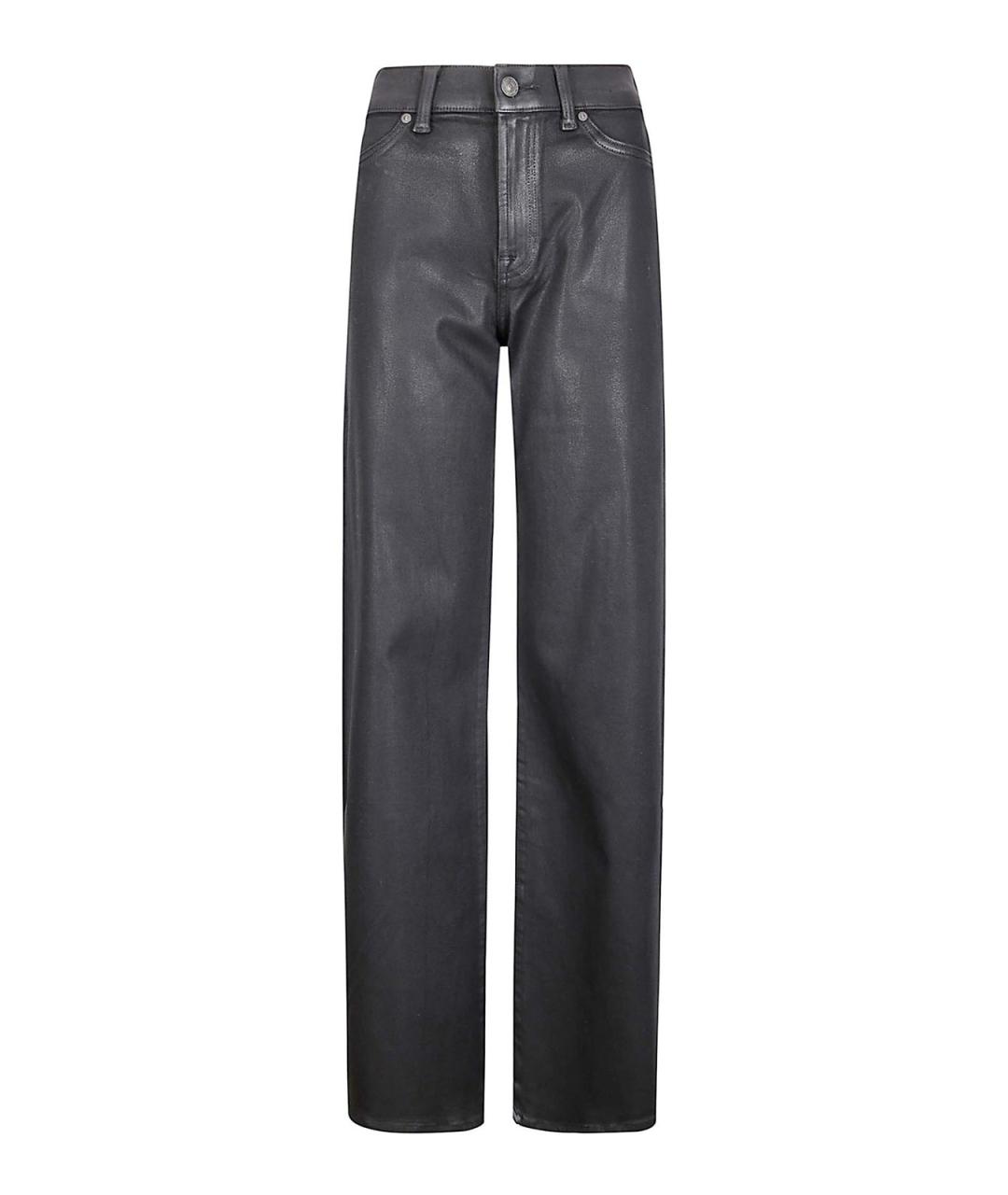 7 FOR ALL MANKIND Черные хлопковые брюки широкие, фото 1