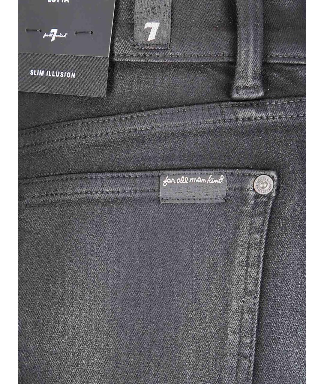 7 FOR ALL MANKIND Черные хлопковые брюки широкие, фото 3