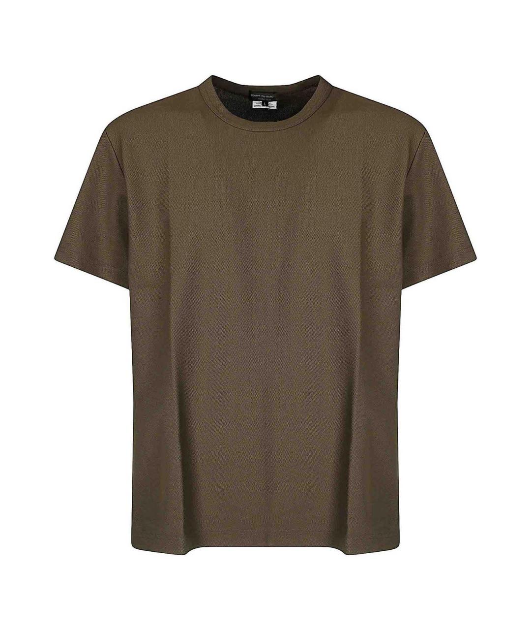 COMME DES GARÇONS HOMME PLUS Коричневая синтетическая футболка, фото 1
