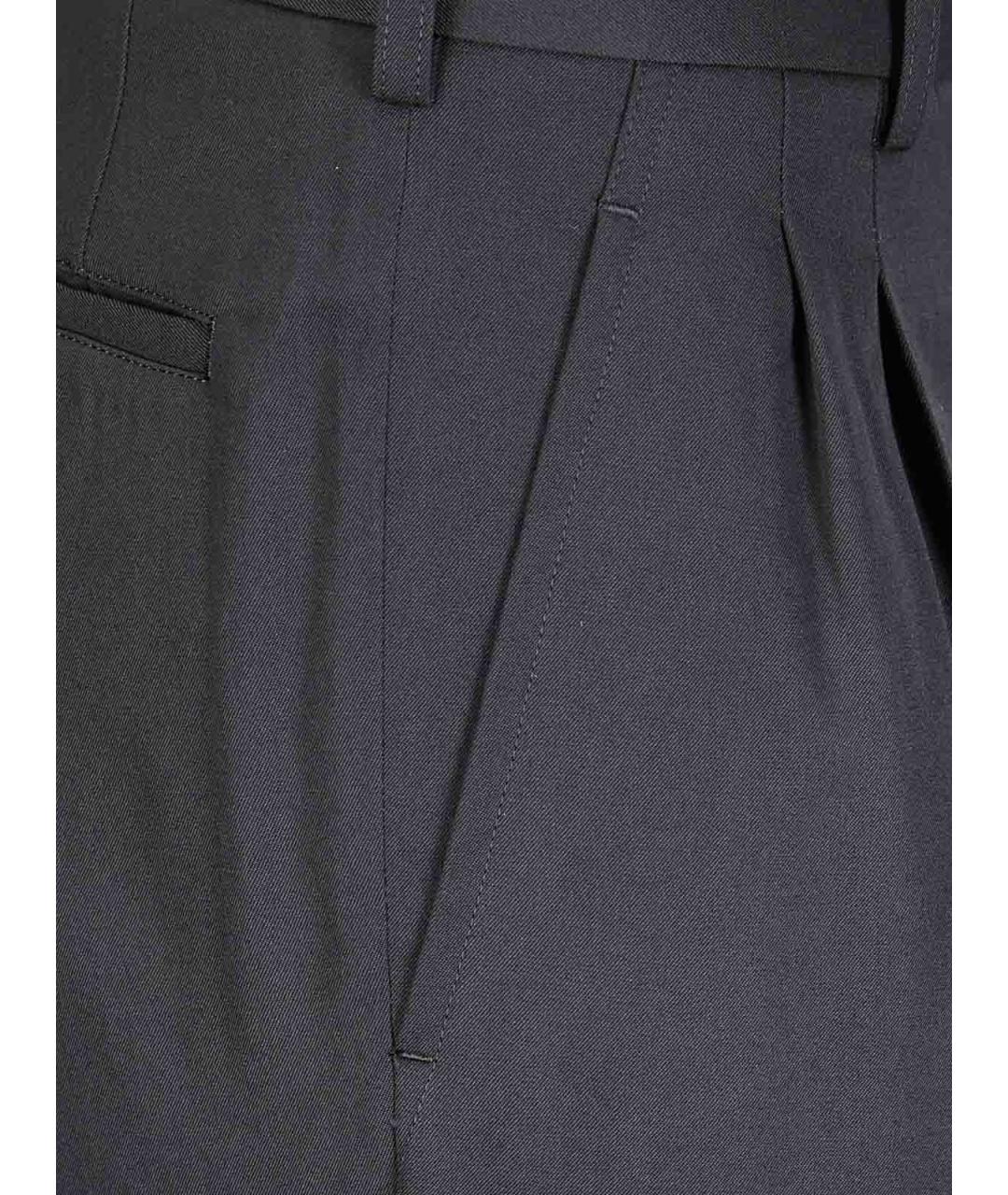 COMME DES GARÇONS Черные шерстяные брюки широкие, фото 3