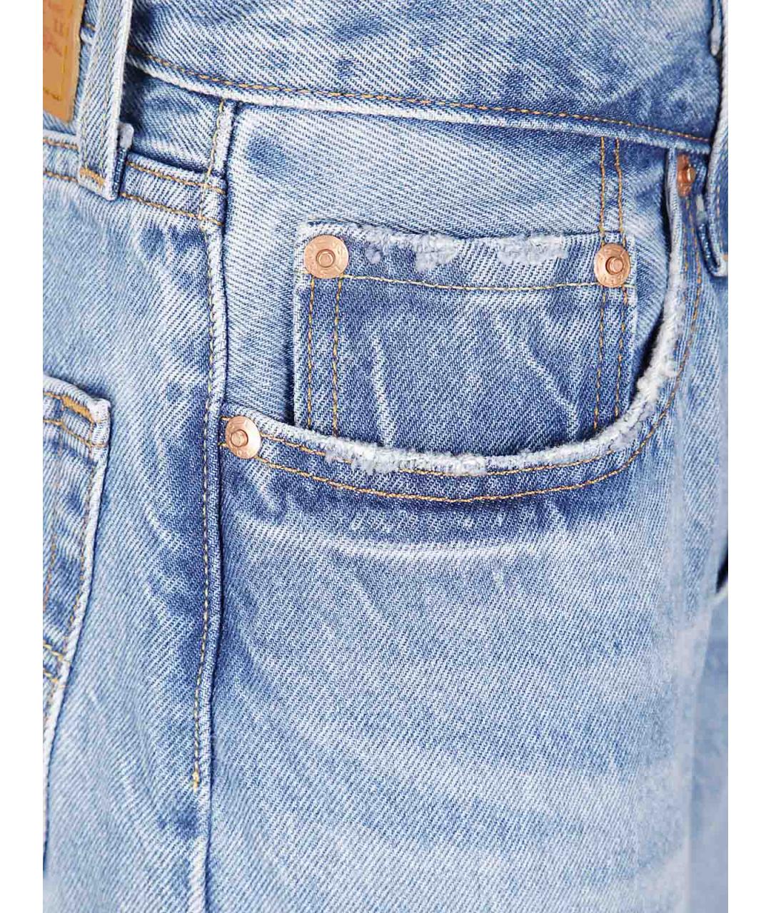 LEVI'S Синие хлопковые прямые джинсы, фото 3