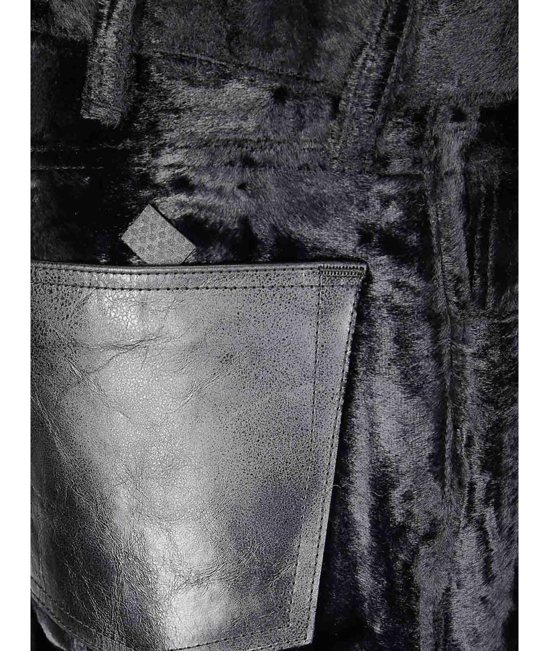 JUNYA WATANABE Черные кожаные брюки широкие, фото 3