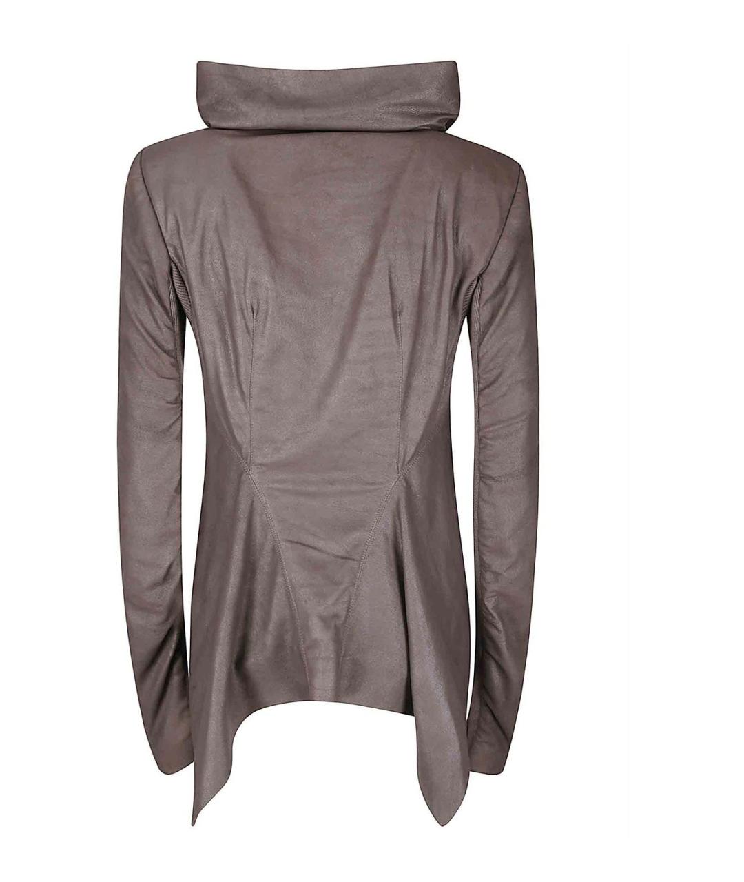 RICK OWENS Коричневая кожаная куртка, фото 2