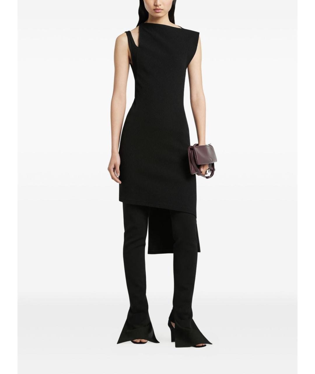 COURREGES Черное полиэстеровое повседневное платье, фото 4