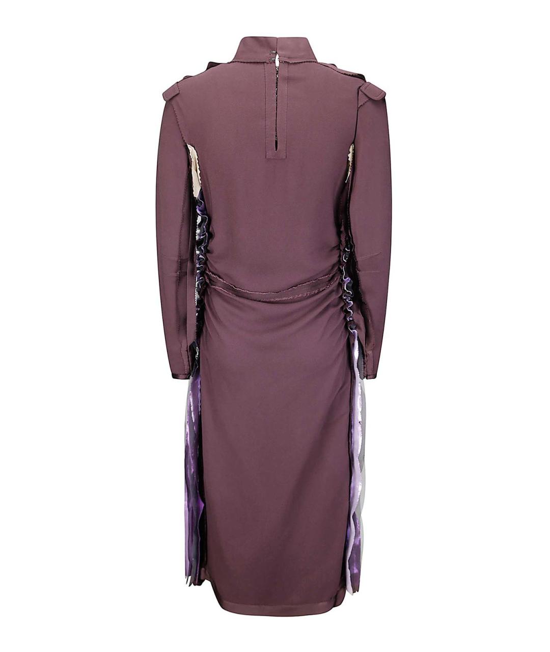 MAISON MARGIELA Фиолетовое шелковое повседневное платье, фото 2