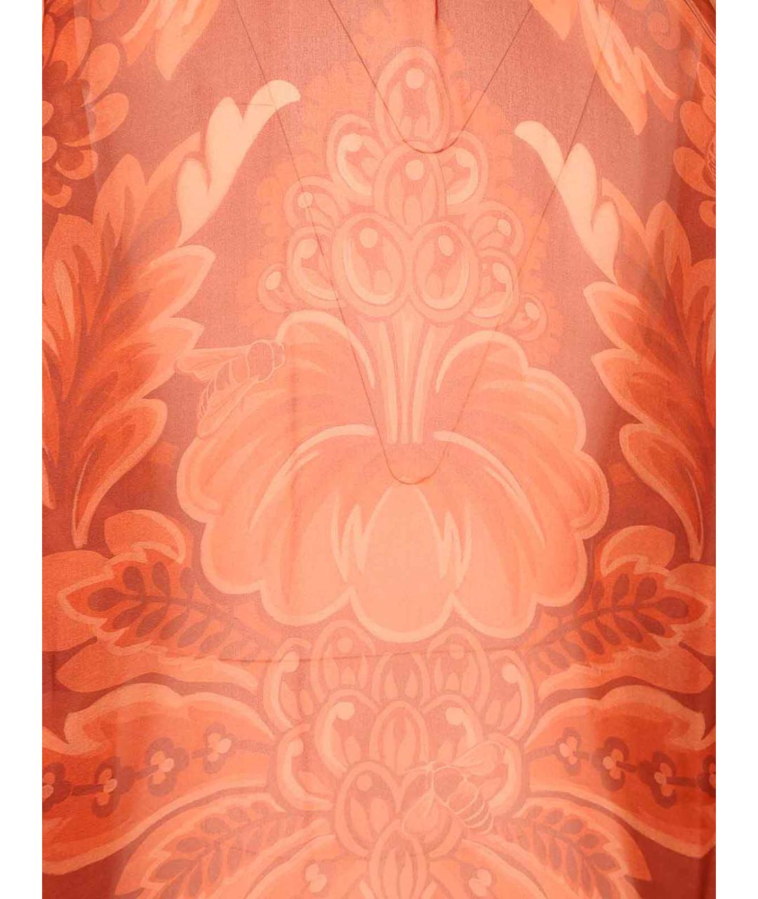 ETRO Оранжевая шелковая рубашка, фото 5