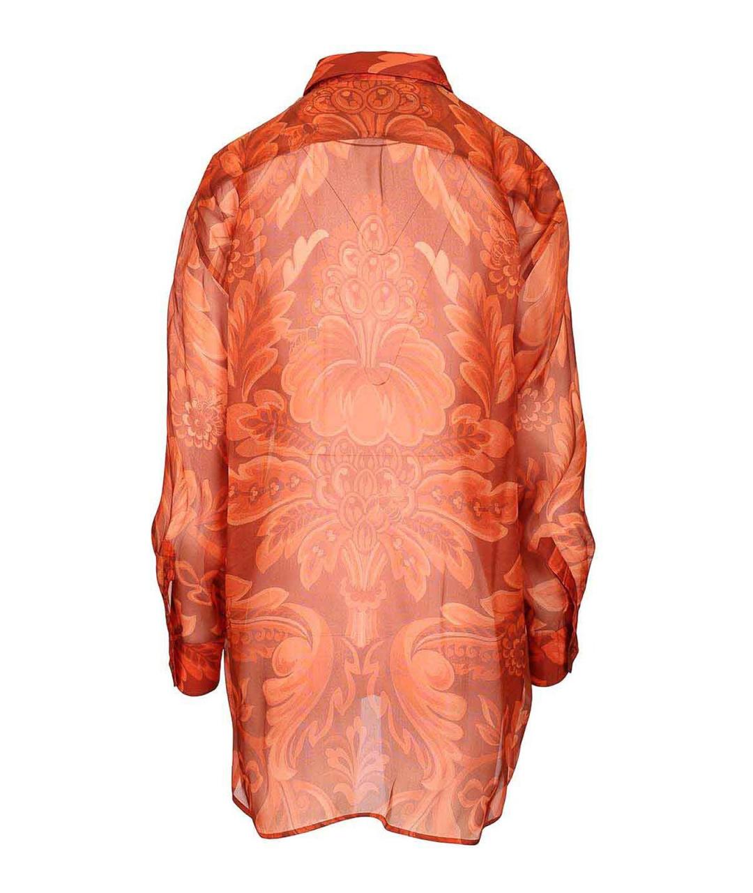 ETRO Оранжевая шелковая рубашка, фото 2