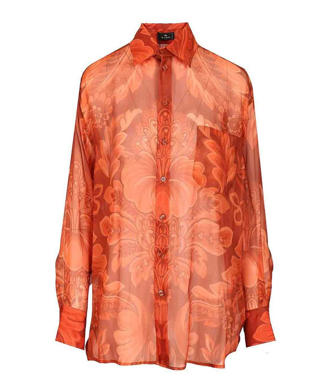 ETRO Оранжевая шелковая рубашка, фото 1