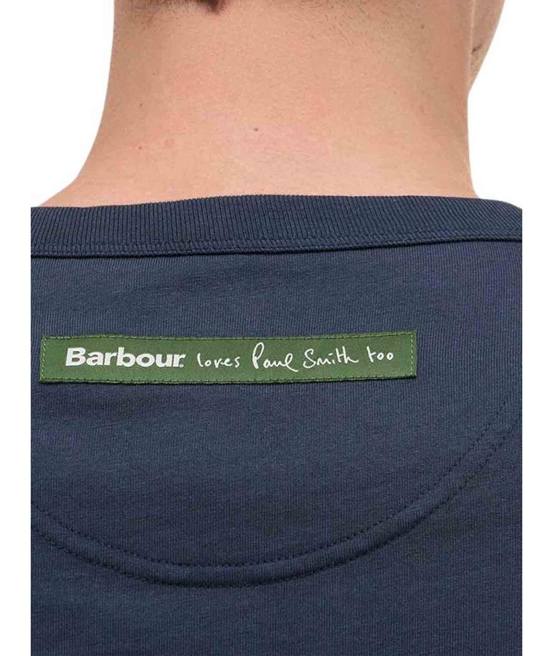 BARBOUR Синяя хлопковая футболка, фото 7