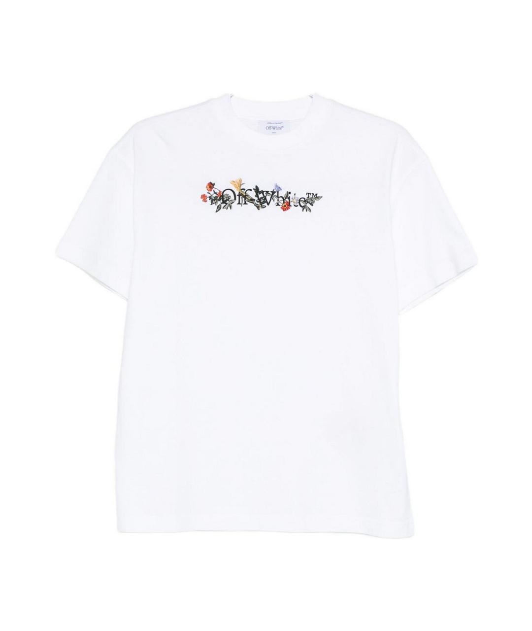 OFF-WHITE Белая хлопковая футболка, фото 1