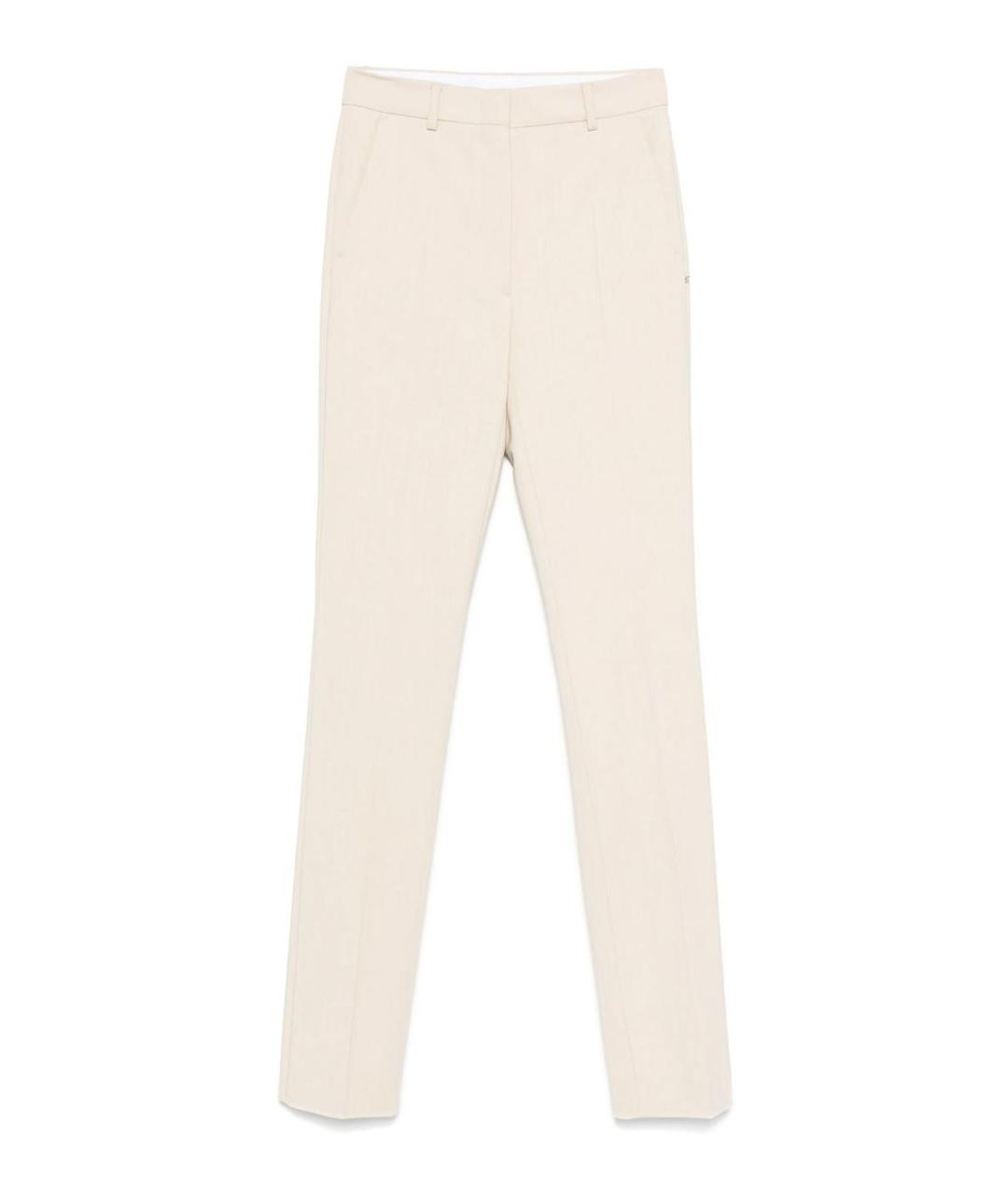 SPORTMAX Бежевые вискозные прямые брюки, фото 1