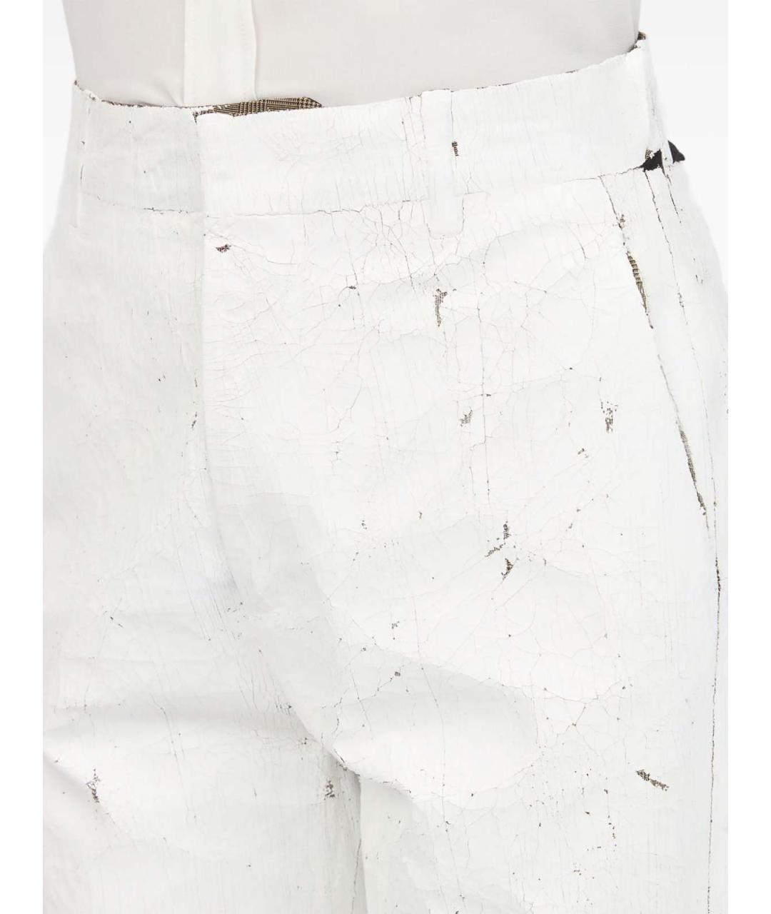 MM6 MAISON MARGIELA Белые хлопковые брюки широкие, фото 2