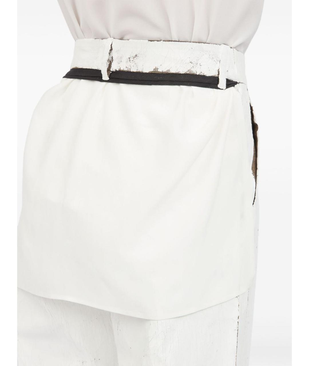 MM6 MAISON MARGIELA Белые хлопковые брюки широкие, фото 3