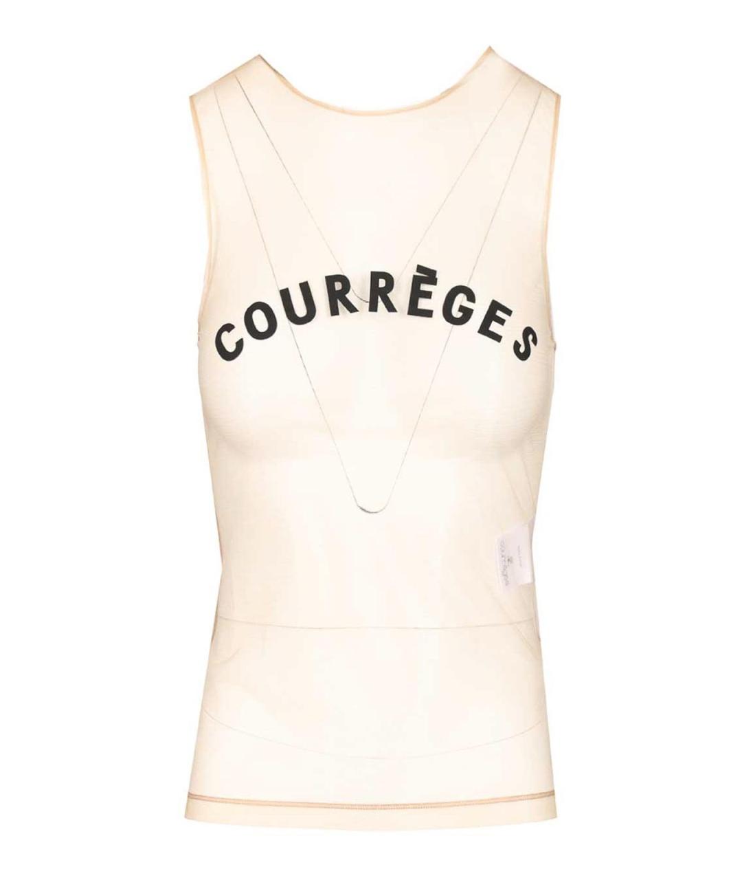 COURREGES Белая синтетическая майка, фото 1