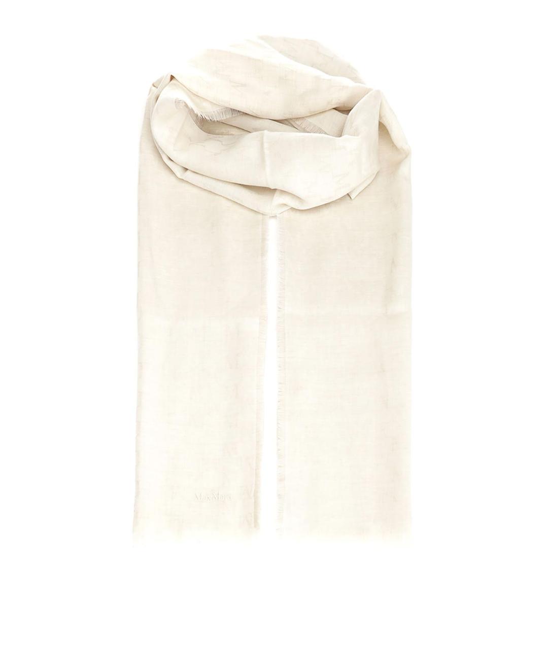 MAX MARA Белый шерстяной шарф, фото 1