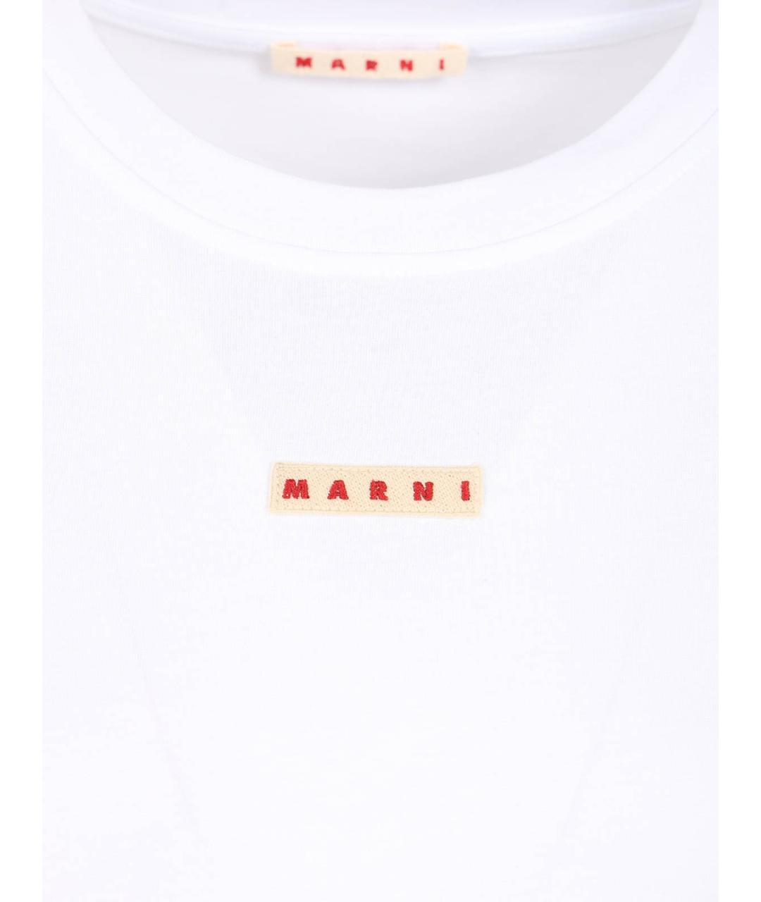 MARNI Белая хлопковая футболка, фото 3