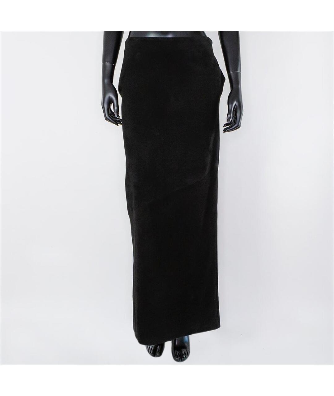 BALMAIN Черная замшевая юбка макси, фото 4