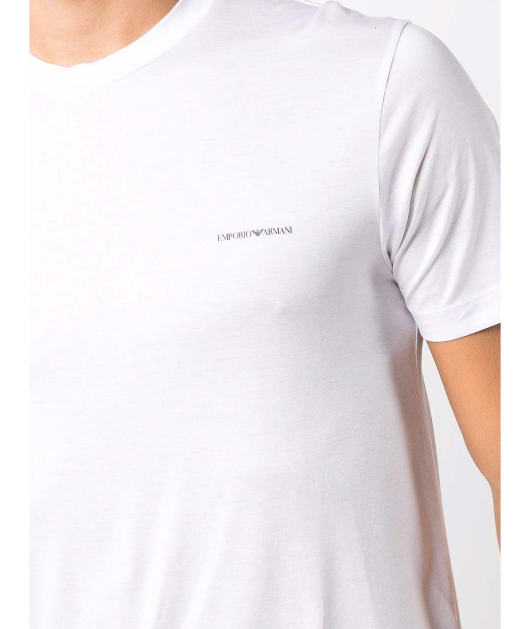 EMPORIO ARMANI Белая хлопковая футболка, фото 3