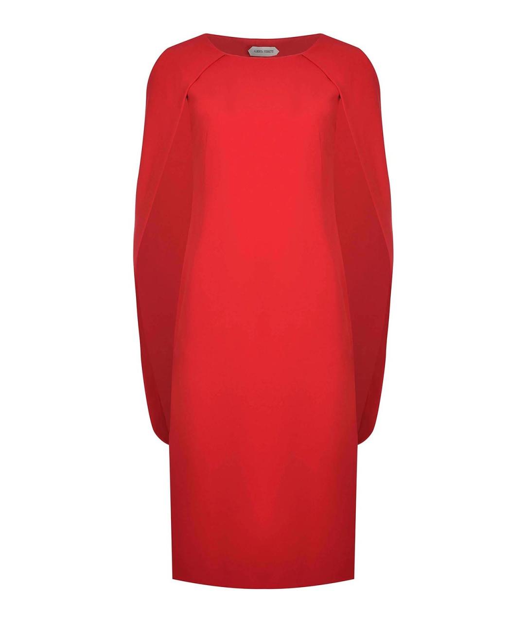 ALBERTA FERRETTI Красное вискозное повседневное платье, фото 1