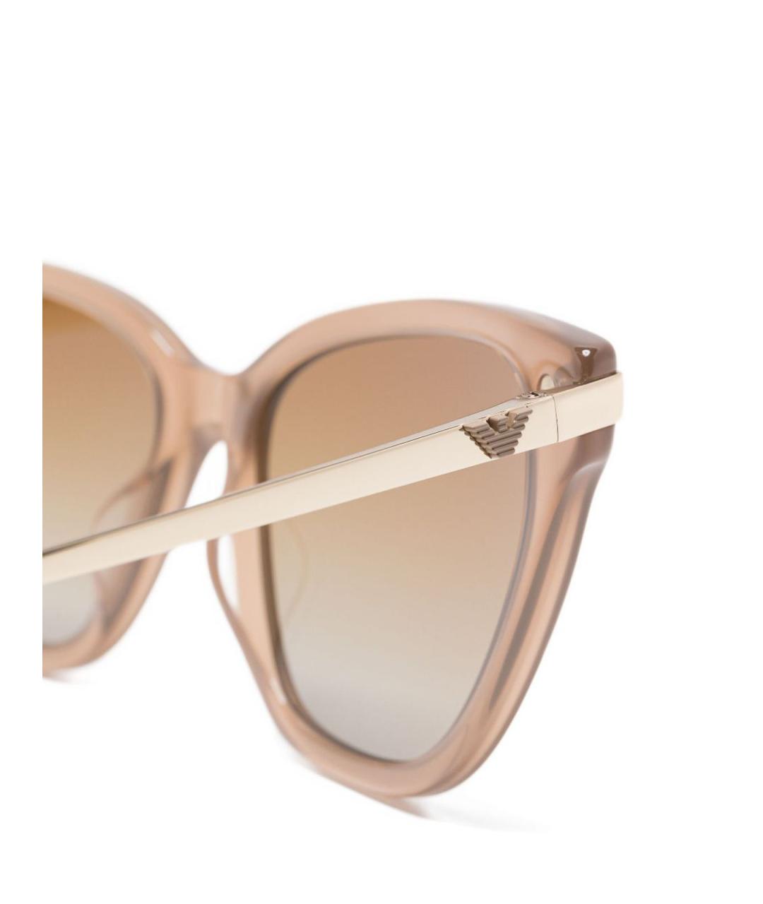 EMPORIO ARMANI Коричневые пластиковые солнцезащитные очки, фото 3