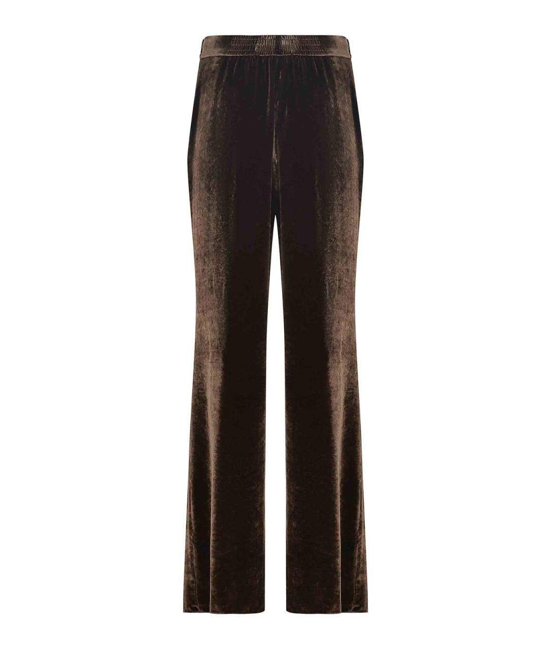 ETRO Коричневые шелковые брюки широкие, фото 3