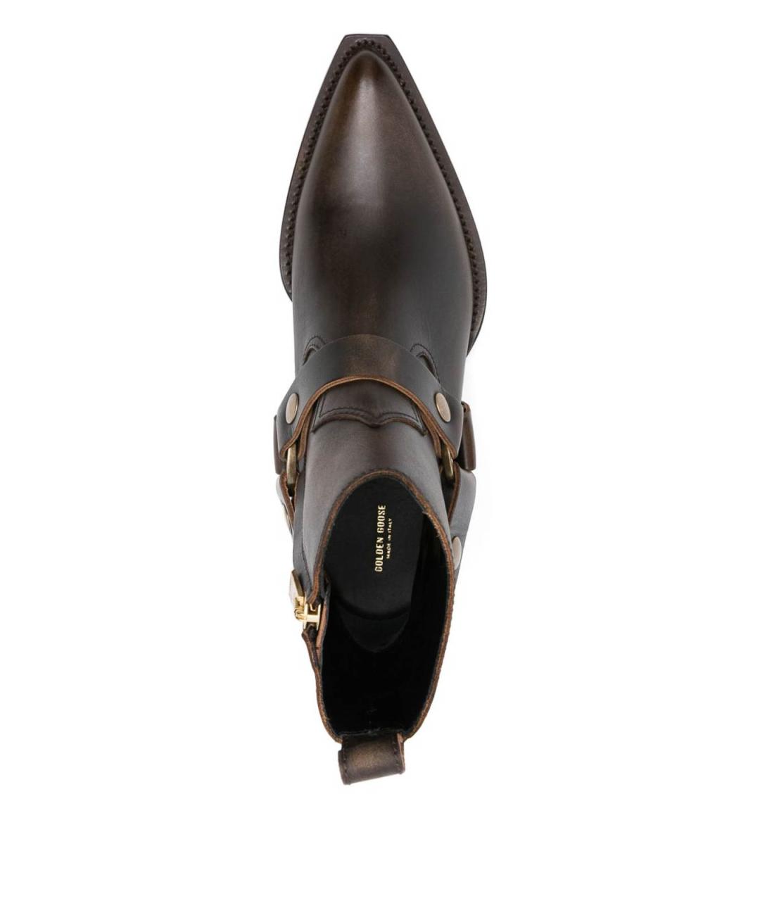 GOLDEN GOOSE DELUXE BRAND Коричневые кожаные сапоги, фото 3