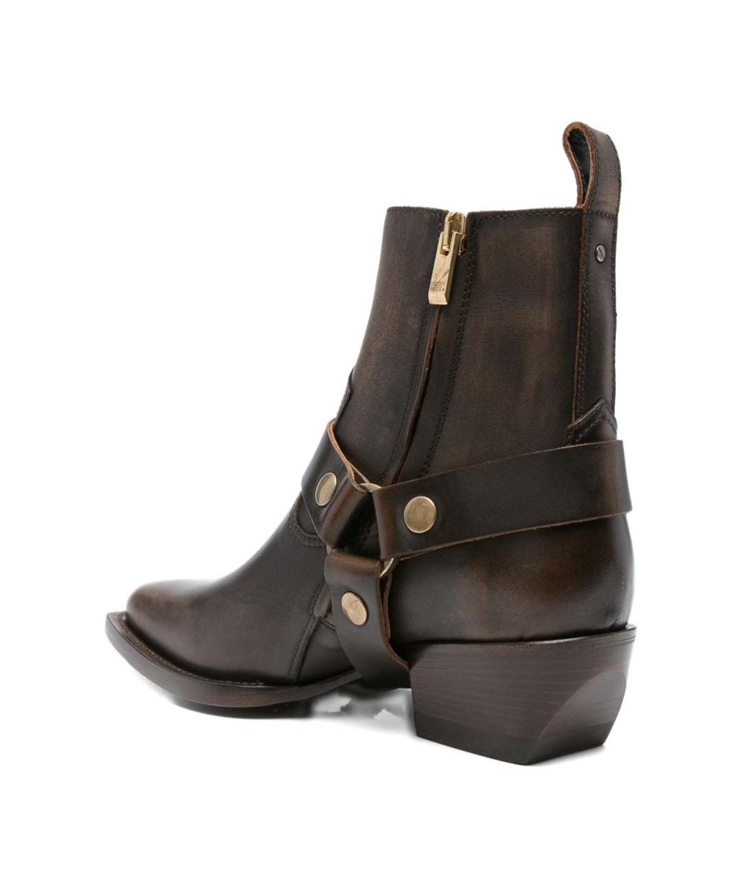 GOLDEN GOOSE DELUXE BRAND Коричневые кожаные сапоги, фото 4