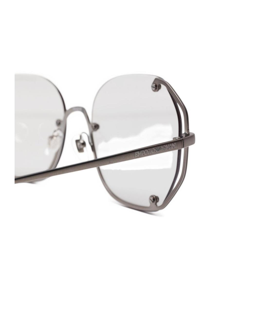 EMPORIO ARMANI Серые металлические солнцезащитные очки, фото 3