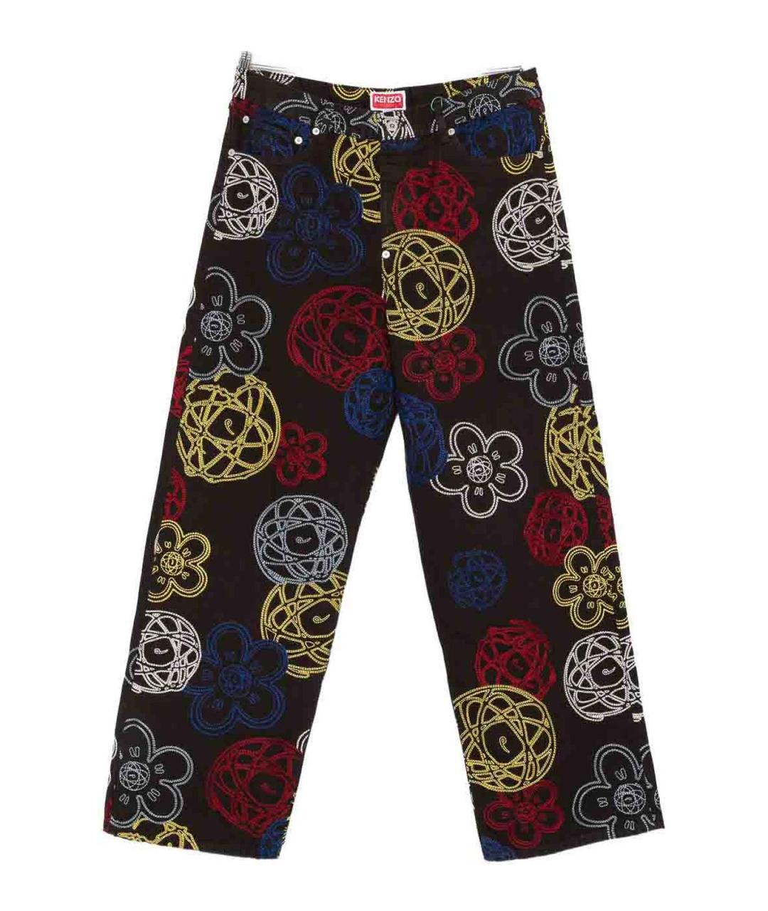 KENZO Коричневые хлопковые повседневные брюки, фото 1