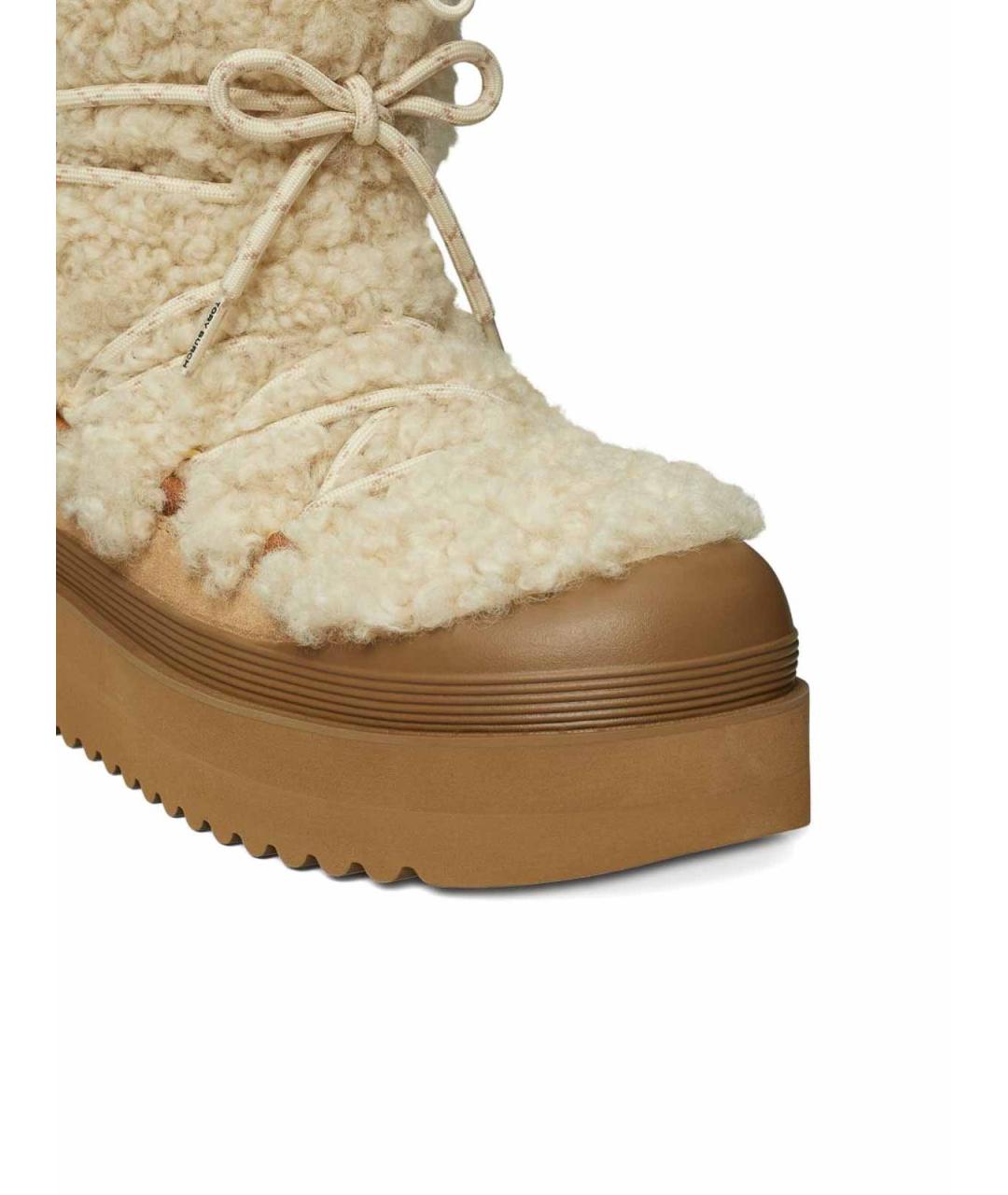 TORY BURCH Бежевые кожаные сапоги, фото 3