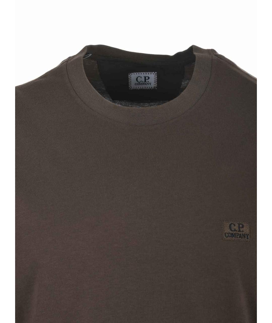 CP COMPANY Коричневая хлопковая футболка, фото 4